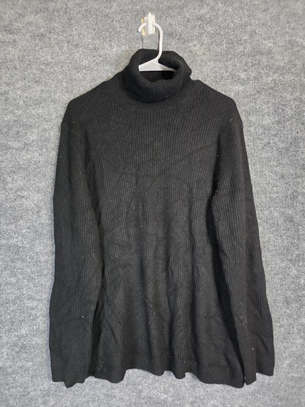 Naadam Sweater Womens 1X Black 100% Cashmere Turtleneck Pullover Stains Pilling